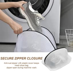 Dailygoods- Schoenwaszak Dubbel Laag - Waszakken voor Wasgoed - Waszak Schoenen - Wasnet - Opbergzak - Veilig Rits — thumbnail 3