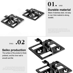 Dailygoods- Fixing Clamps RVS - WPC Clips - Onzichtbare Deck Beugel - Voor Bamboe Houten Vloer - 7-9 mm Hoogte - 100 Stuks - Terrasclips — thumbnail 2