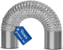 Flexibele Aluminium Buis - Afvoerslang Droger - Ventilatie Reparatie - Corrosiebestendige Stalen Spiraal - 2 Meter - Aluminium — thumbnail 1