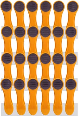 Wasknijpers - Wasclips - Kleding Drogen - Softgrip Bescherming - 24 Stuks - Geel Oranje — thumbnail 1