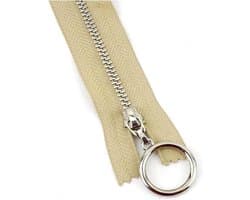 Metalen vervangende naaiende nylon ritsen, 5 stuks metalen ritsen sterke ritsen kleurrijke ritsen(Khaki,Open End 40Cm)