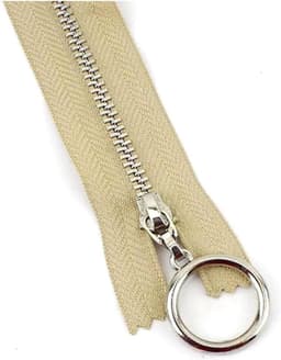 Metalen vervangende naaiende nylon ritsen, 5 stuks metalen ritsen sterke ritsen kleurrijke ritsen(Khaki,Open End 40Cm) — thumbnail 1