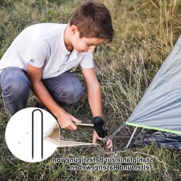 6 Stuks Grondankers 30 cm Lang, U-Haak Tent Pegs voor Beveiliging van Tent, Trampoline en Tuinpolen — thumbnail 4