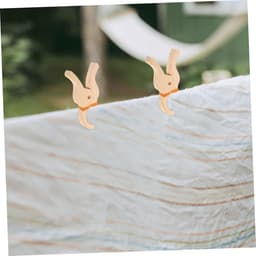 Houten Kledingknijpers - Grote Clips Hanger - Kleding Ophangen - Antislip Grip - 14x7x1.5 cm - Beige — thumbnail 3
