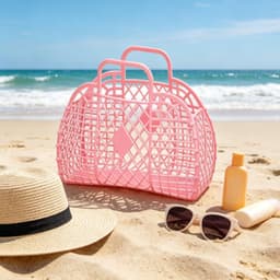 3 stuks - Holle opbergmanden - Opbergmanden - Plastic opbergmanden - Geperforeerde toiletmanden - Handzame boodschappenmanden - Wasmanden - Opvouwbare draagbare holle plastic opbergmanden - Geschikt voor strand thuis en andere gelegenheden — thumbnail 3