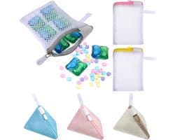 Mini-wasnetjes set van 6, driehoekige anti-hechting waszakken voor delicate kleding, opbergtas voor geurparels en wasmachine-accessoires