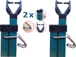 Pair Addiz Prop Square Metal Galvanized Garden Clothesline Outdoor Extendable 2x Poles Cloths Prop Laundry Support Pole Extension Airer — thumbnail 2