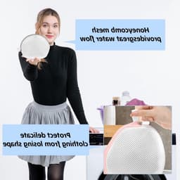 Wasnet voor de wasmachine, 2-delige mesh waszak met rits, herbruikbare waszakken voor kleding, ondergoed en bh's, ideaal voor delicate was. — thumbnail 4