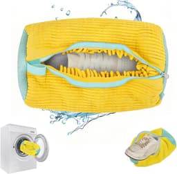 Herbruikbare Waszak voor Schoenen, Geschikt voor de Wasmachine, Ideaal voor Alle Schoen Types en Maten, Geel, Eenvoudig Ontwerp, Schoenverzorging en Bescherming — thumbnail 1