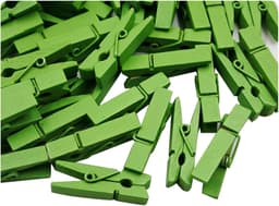 Houten Wasknijpers - Kleurrijke Clips - Decoreren en Knutselen - Natuurlijk Hout Materiaal - 100 Stuks 35 cm - Gemengde Kleuren — thumbnail 1