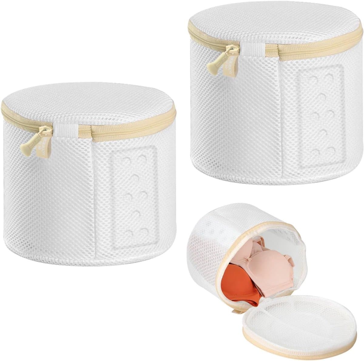 Set van 2 Premium Wasnetten voor Bh's en Ondergoed - Ideaal voor de Wasmachine, Beschermt Lingerie en Sokken met Rits — afbeelding 1