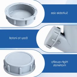 Set van 2 plastic einddoppen met interne schroefdraad en lekvrije afsluiting voor afvoerbuizen in wasmachines, keukens en badkamers (45 mm) — thumbnail 2