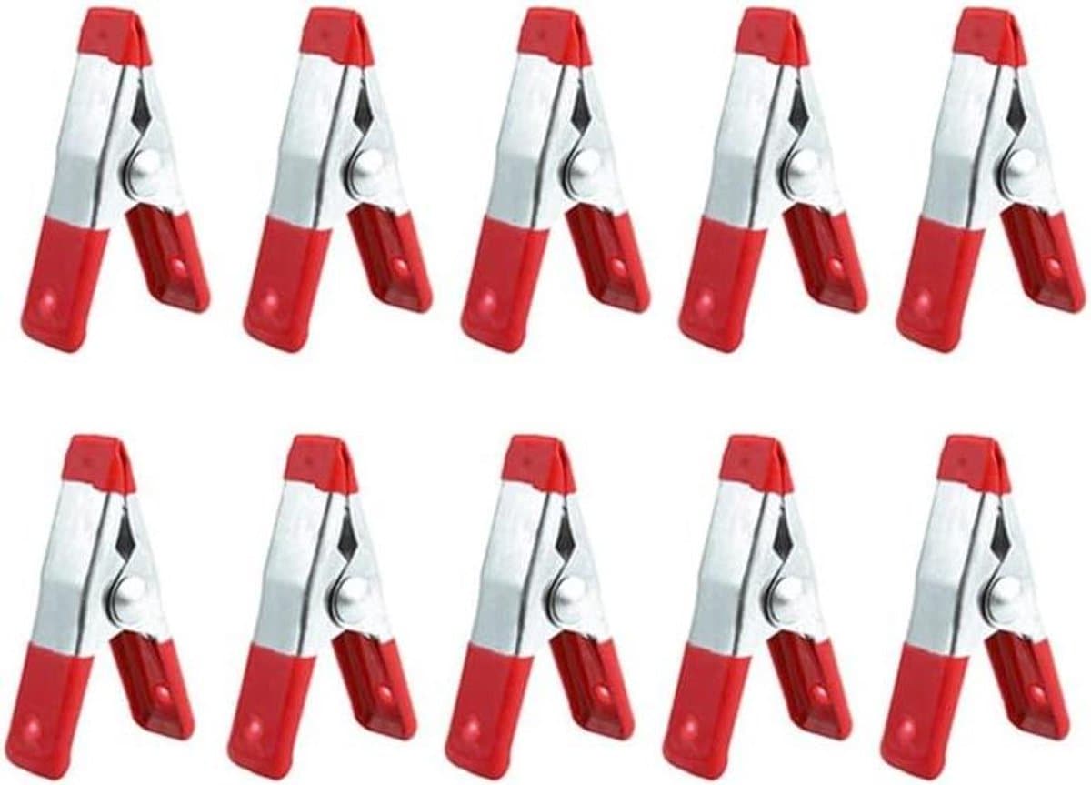 Metalen Veerklemmen - Grip Clips - Houtbewerking Ambachten - Sterke Stalen Constructie - 10 Stuks Assortiment - Zilver — afbeelding 1