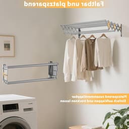 Verstelbaar Wanddroogrek van RVS met 7 Uittrekbare Stangen en 25kg Draagvermogen voor Efficiënte Droogoplossingen — thumbnail 4