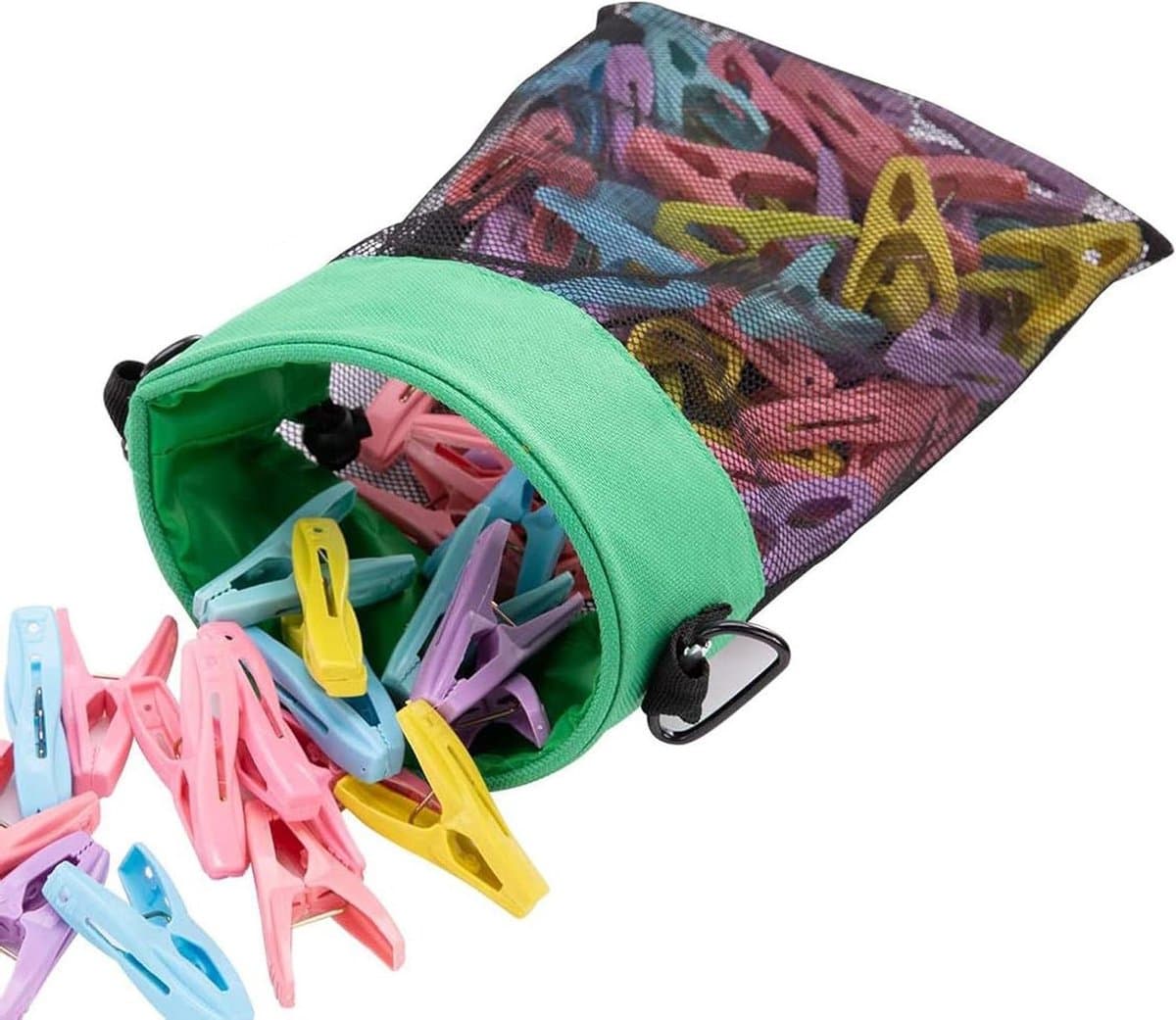 Wasknijper Zak - Kleding Organizer - Wassen Buiten - Mesh Ventilatie - 30x20 cm - Groen — afbeelding 1