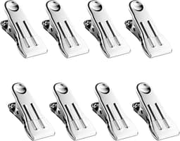 Wasknijpers - Kledingknijpers Clips - Wasgoed Drogen - Roestvrij Staal - 8 stuks - Wit — thumbnail 1