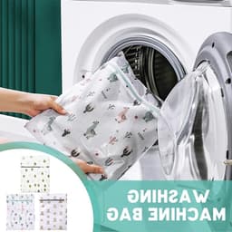 Pack van 3 wasmachinewaszakken, 30 x 40 cm, wasnet met verborgen rits, beschermt kleding tegen vervorming en kreuken, ideaal voor delicate stoffen en handwas. — thumbnail 5