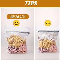 Dailygoods- Waszak Groot - Waszakjes met Rits - Waszakken voor Wasgoed - Herbruikbare Waszak - 3 Stuks - Polyester 30x40 cm - Wasnet — thumbnail 3