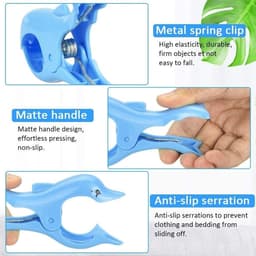 Dailygoods- Strandhanddoekklem - 4 Stuks - Antislip - Winddicht - Lichtgewicht - Robuust Kunststof - Dolfijn Vormgeving - Handdoekclip — thumbnail 3