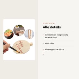 Dailygoods- Knijpers Miniatuur - Houten Knijpers - 50 Stuks - Ronde Klemmen - 5 x 5,8 cm - Duurzaam Hout - Houten Clips — thumbnail 5
