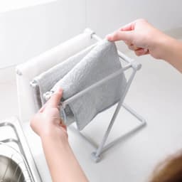 Dailygoods- Vaatdoekhouder Opvouwbaar - 4-Arms Droogrek - Aanrecht Organizer - Multifunctioneel - Kunststof - Ruimtebesparend - Theedoekhouder — thumbnail 5