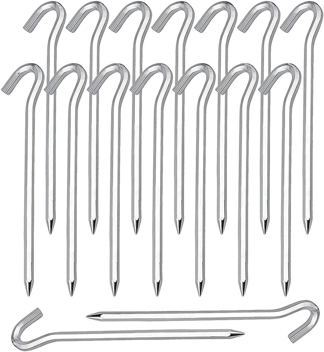 Stevige Tent Haringen van Aluminium, 20 Stuks, Ideaal voor Stabiliteit en Camping Accessoires, Duurzame Grondankers voor Tentgebruik — afbeelding 1