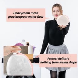 2 stuks BH wasnet - Netwasnet met ritssluiting voor wasmachine - Herbruikbare waszakken voor kleding, ondergoed en beha's - Roze — thumbnail 3
