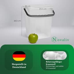 Novaliv 2x wasmiddeldoos met deksel 7 liter transparant en maatschep 23,5 x 18 x 26,5 cm waspoeder opbergdoos met handvat wasmiddel opbergbakje wasmiddel wasmiddelbakje waspoederbakje — thumbnail 2