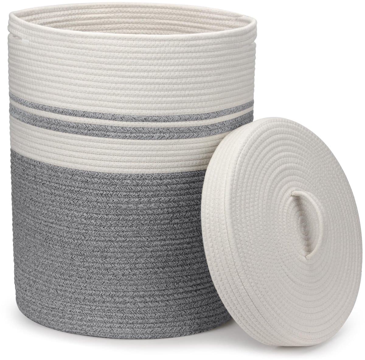Unyqoos® Opvouwbare Grote Wasmand met Deksel en Handvatten voor Veelzijdig Gebruik in Huis — afbeelding 1