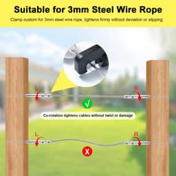 SUPAWAY Kabelspanner, T316, roestvrij staal, kabelspanner, installatie, robuuste draadspannerset voor 3 mm hekdraad - ShopVlot — thumbnail 5
