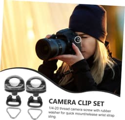 1set Camerariem Bevestigingsset Met Driehoekige Haak Veiligheidsschroef Voor Camera Lichtgewicht Compact Inclusief Voor Extra Bescherming — thumbnail 5