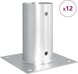 12 x grondankers, rond, 15 x 15 x 15 cm, verzinkte metalen haringen voor het bevestigen van open haarden, vuurschalen en tuinstructuren, zilver — thumbnail 5