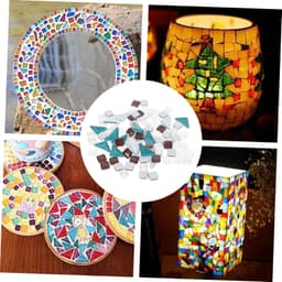 1set Mosaic Tegels Van Gekleurde Gebroken Glasstukken Voor Creatieve Decoratie Voor Thuis Kantoor Kerk Kunstprojecten — thumbnail 2