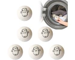 Wool Dryer Balls, vilten ballen voor droger, drogerballen van natuurlijke wol, 6 stuks drogerballen voor wasdroger - ShopVlot