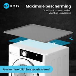 KOJY Anti-slip Wasmachine dempers Topmat – Wasmachine Verhoger - Trillingsdempend & Kraswerend – Grijs – Voor Wasmachine en Droger — thumbnail 4