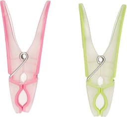 PlasticForte Wasknijpers -24x - groen/roze - kunststof /metaal - 8 cm - was ophangen — thumbnail 2