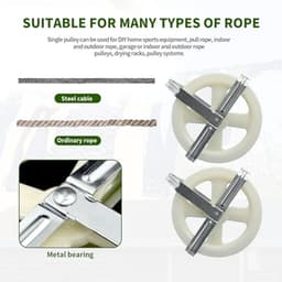 Waslijn Katrol 12,7 cm - Nylon Wiel met Aluminium As - Weerbestendig, Voor Buiten Droog Koord - Set van 2 Stuks — thumbnail 3