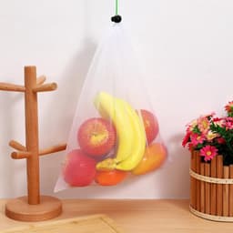 Fruitnetzakken - Herbruikbare Mesh Zakken - Verse Opslag - Ademend Ontwerp - 6 Stuks 35x30cm - Wit — thumbnail 4