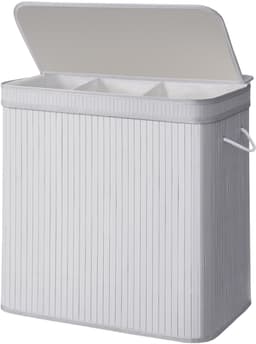 SONGMICS - Wasmand - Wassorteerder - Bamboe - Handgrepen - Uitneembare Waszak - 150 Liter Capaciteit — thumbnail 2