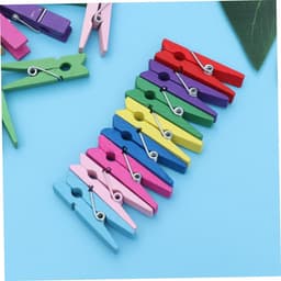 Mini Houten Knijpers - Kleine Clips - Foto's Ophangen - Natuurlijk Hout - 30 Stuks - Pastel Kleuren — thumbnail 5