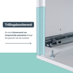 Washcab® Wasmachine Kast - Wasmachine Verhoger - Wasmachine Ombouw - Met lade - Wit - Base — thumbnail 4