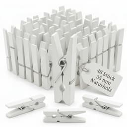 Cosensi- Wasknijpers Mini - Houten Wasknijpers - Knutselen - Fotoklemmen - Cadeauzakjes - 50 Stuks - Natuurlijk Hout - Mini-clips — thumbnail 1