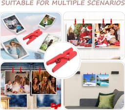Mini Wasknijpers - Kleine Kledingclips - Foto Decoratie - Sterke Constructie - 2.5 cm - Rood — thumbnail 5