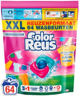 Color Reus 3+1 Power Caps - Wascapsules Wasmiddel - Gekleurde Was - 64 Wasbeurten - Grootverpakking — thumbnail 5
