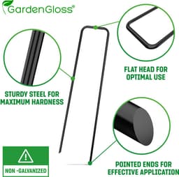 GardenGloss® Grondankers Van Niet Verzinkt Staal (25 Stuks) - Stabiele Grondankers Voor Onkruidvlies, Tuinvlies, Schutting & Net - 150 mm Lang, 25 mm Breed, Ø 2.7 mm — thumbnail 5