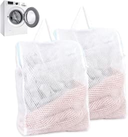 Grote wasnetten met handvatten en rits, 50 x 55 cm, ideaal voor ondergoed, delicate kleding en beddengoed — thumbnail 1