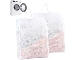 Grote wasnetten met handvatten en rits, 50 x 55 cm, ideaal voor ondergoed, delicate kleding en beddengoed