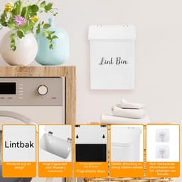 carmdering - Pluizenbak magnetisch - wasdroger pluizen opvangbak met borstel en haak - magnetische opbergbox voor wasruimte - wit — thumbnail 5