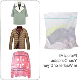 Herbruikbare Waszakken 60x80cm - 2 Stuks Mesh Wasnetten met Rits voor Ondergoed, Truien en Kleding - Ideaal voor Reis en Studentenkamers — thumbnail 2