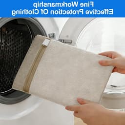 Set van 4 Wasnetten in Diverse Maten voor de Wasmachine - Fijnmazige Katoenen Waszakken met Verborgen Rits voor Dekens, Jassen, Gordijnen en Knuffels — thumbnail 3